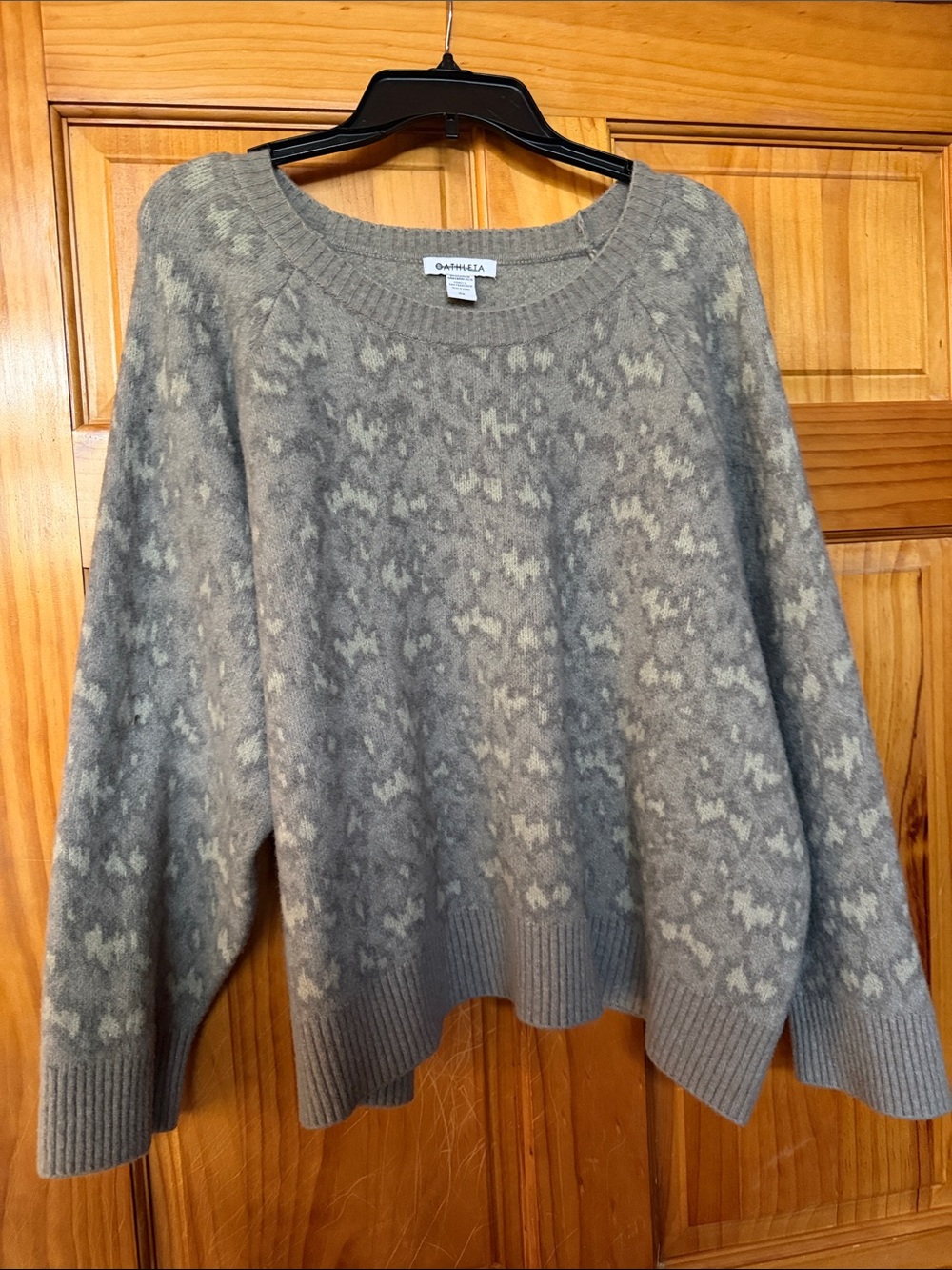 Athleta Grey Patterned Wool Blend Sweater